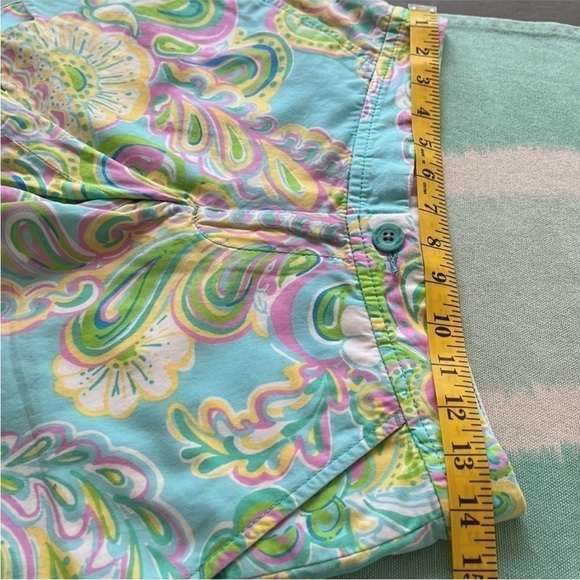 Lilly Pulitzer Shorely Blue Double‎ Trouble Floral Paisley Buttercup Shorts - Picture 10 of 12